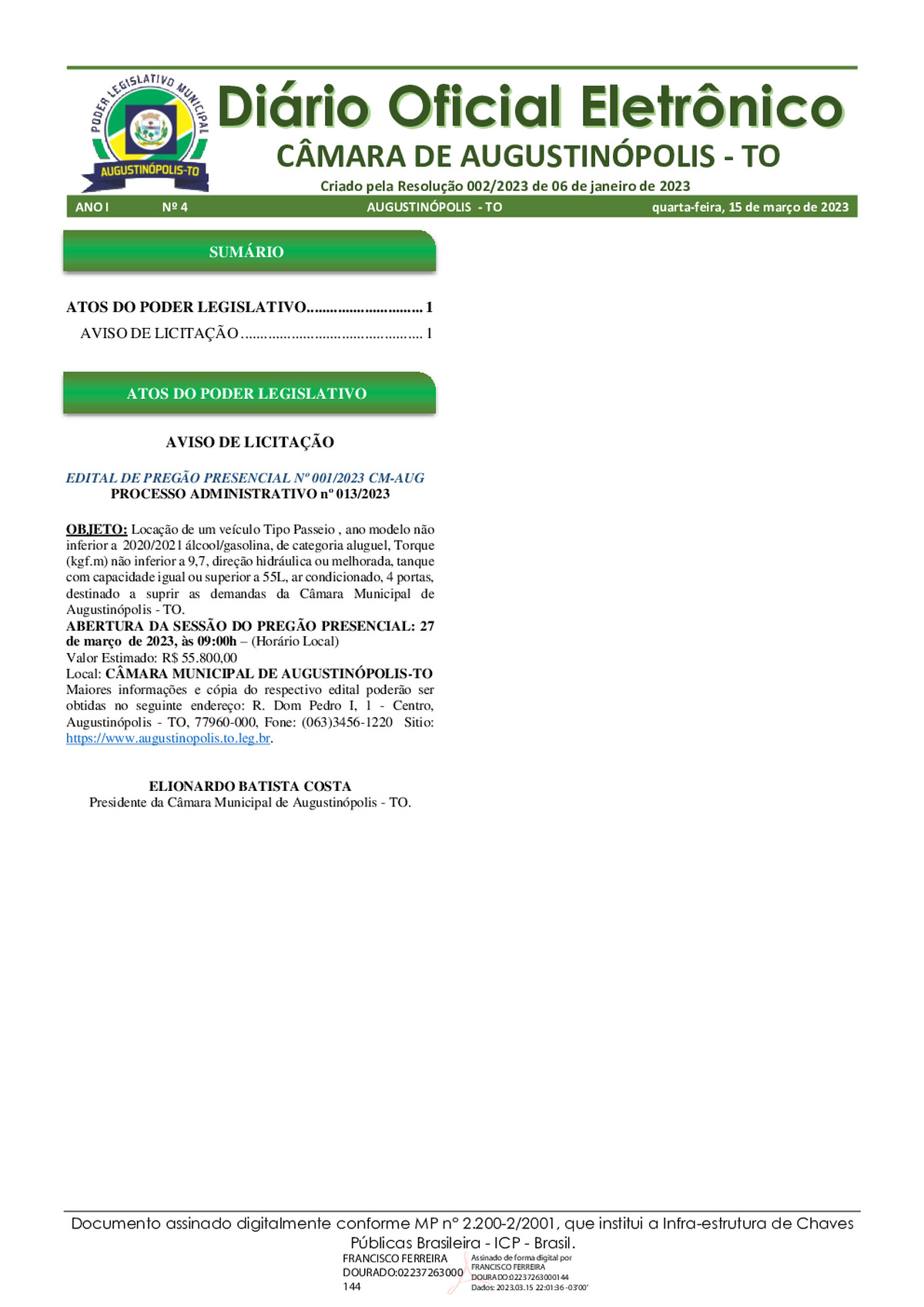 Diário Oficial - Edição 04